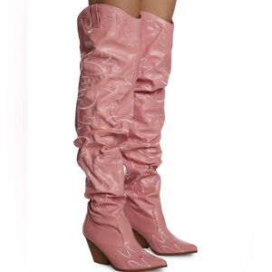 Pink Over-the-Knee Kelsey Western Boots